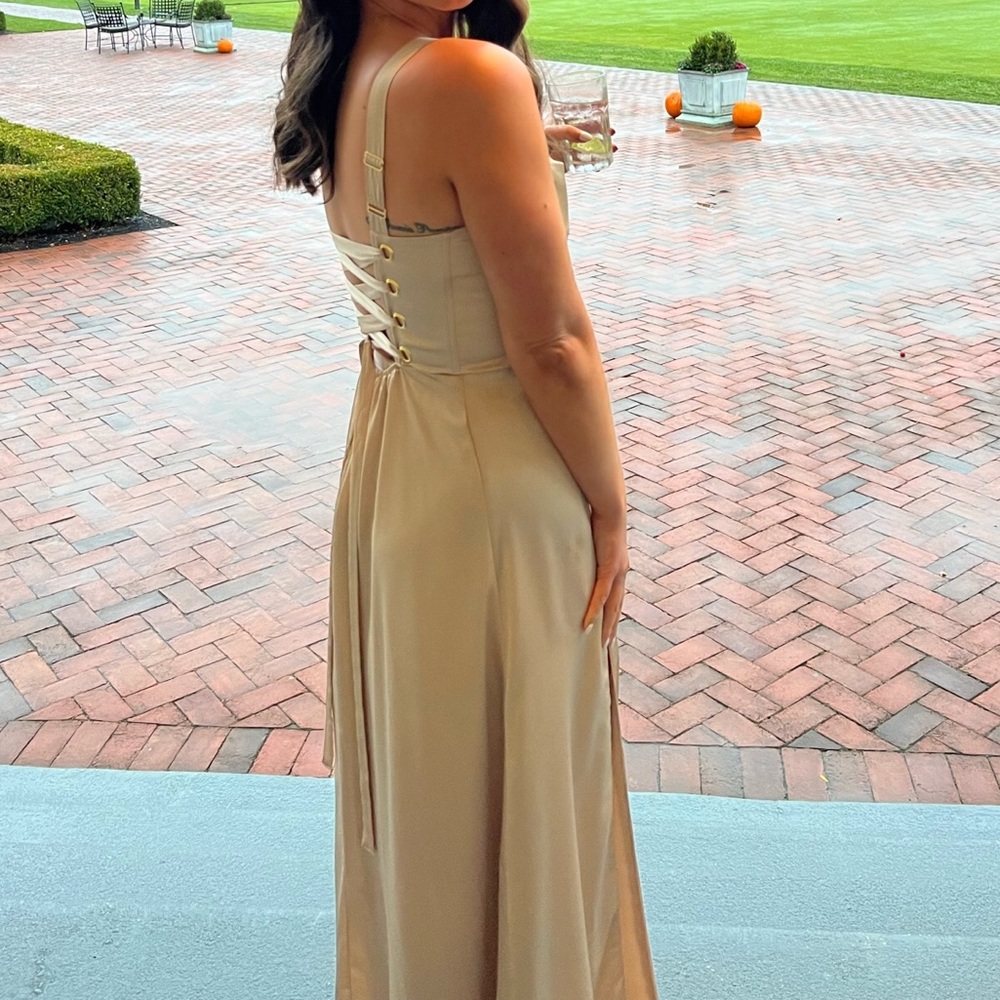 Champagne Satin Corset Dress